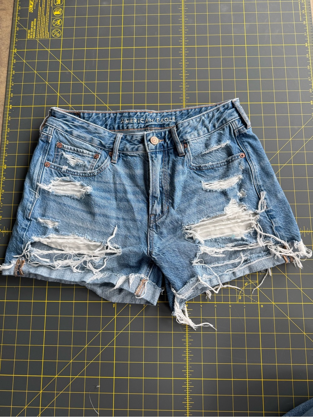 American Eagle Outfitters Women's Tomgirl Short Distressed Denim Shorts -